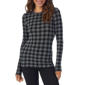 Cuddl Duds Softwear With Plaid Dark Plaid Checkered C26